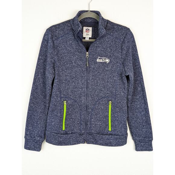 NFL Seahawks Jacket G-III Heathered Knit Full Zip Football Sports Blue Size M - Picture 1 of 10